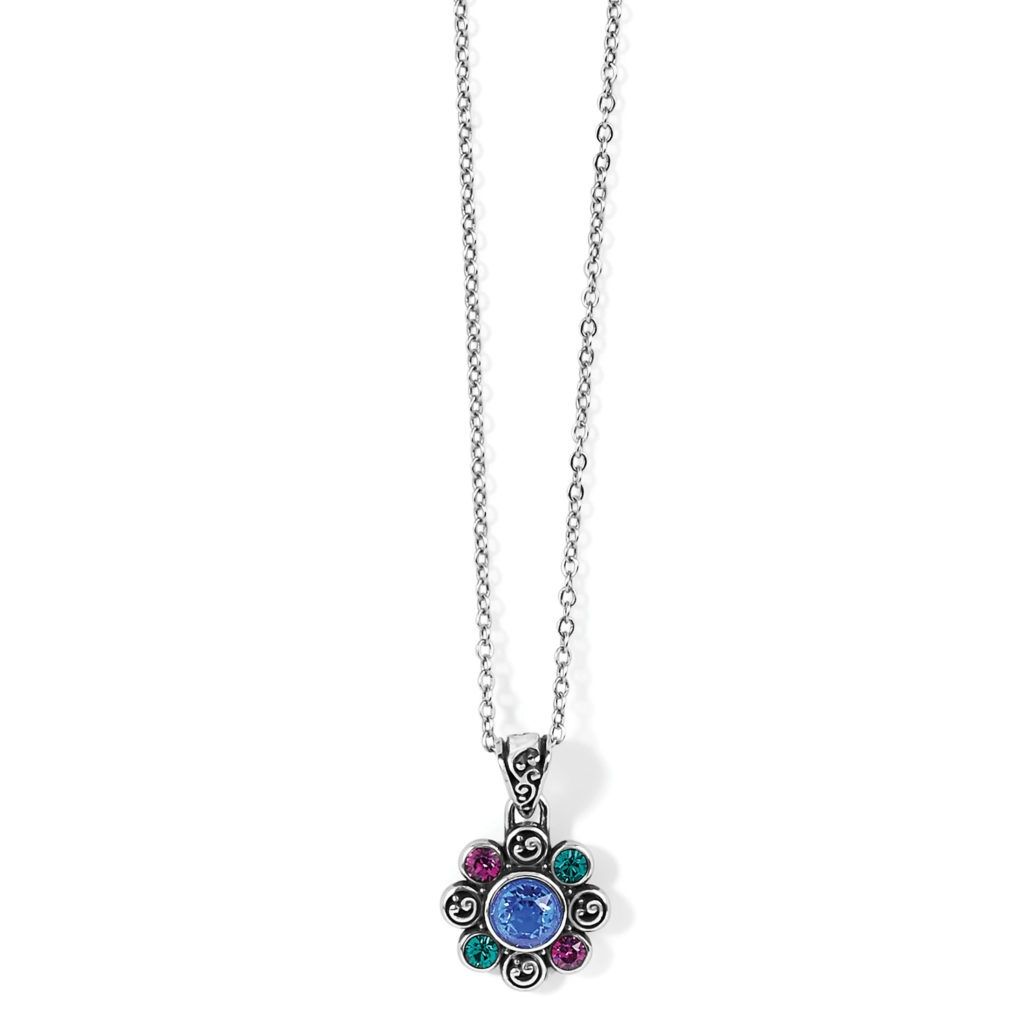 Elora Gems Flower Necklace, Color: Silver/Multi