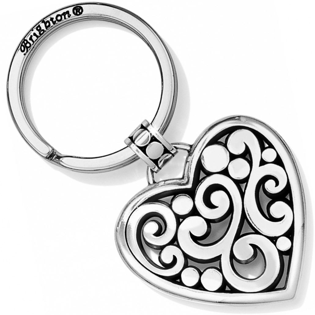 Contempo Heart Key Fob, Color: Silver
