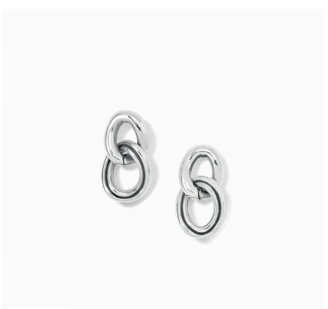 Interlok Chain Post Drop Earrings, Color: Silver