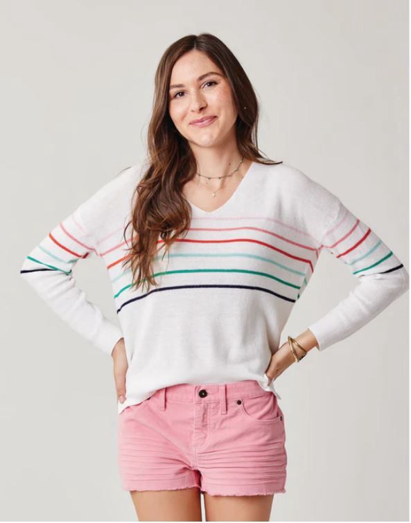 Zella Pullover Sweater, Color: Cloud Stripe, Size: Large