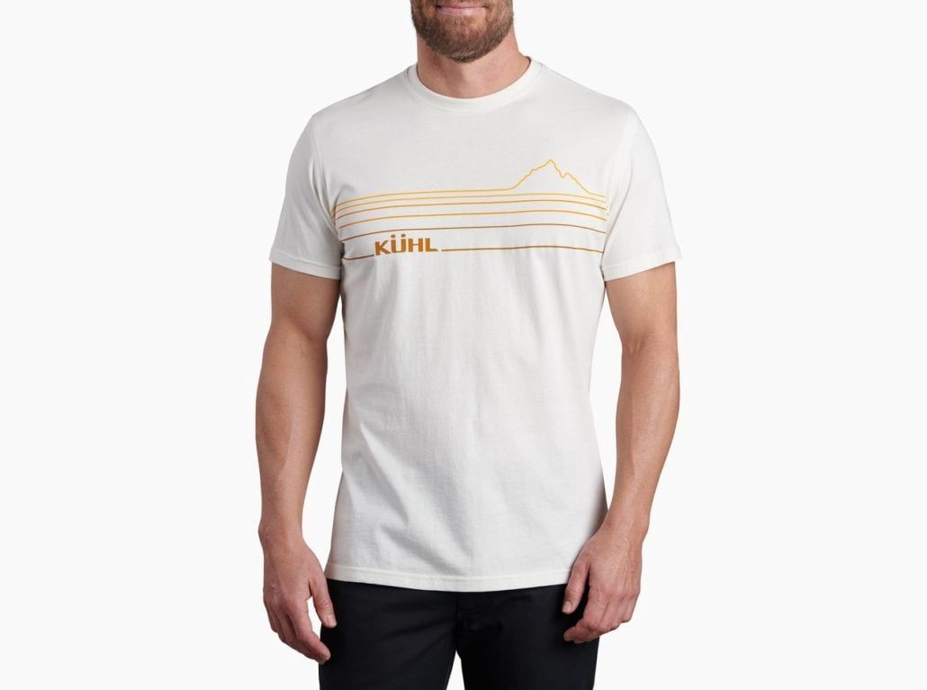 Mountain Lines T Shirt, Color: White, Size: XL