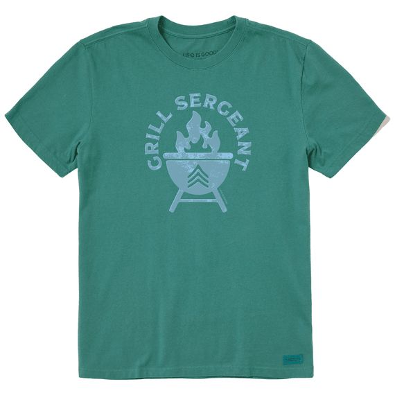 Men&#39;s Grill Sergeant Short Sleeve Shirt, Color: Spruce Green, Size: Medium