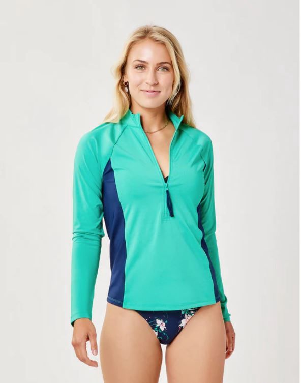 Montara Rashguard, Color: Fern Navy, Size: Medium