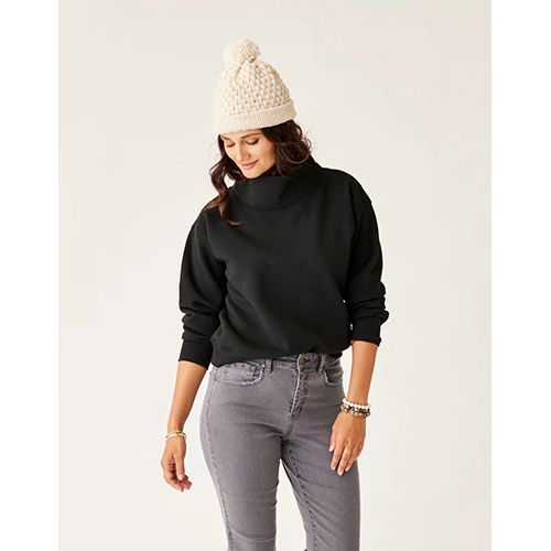 Lennox Fleece Top, Color: Black, Size: Small