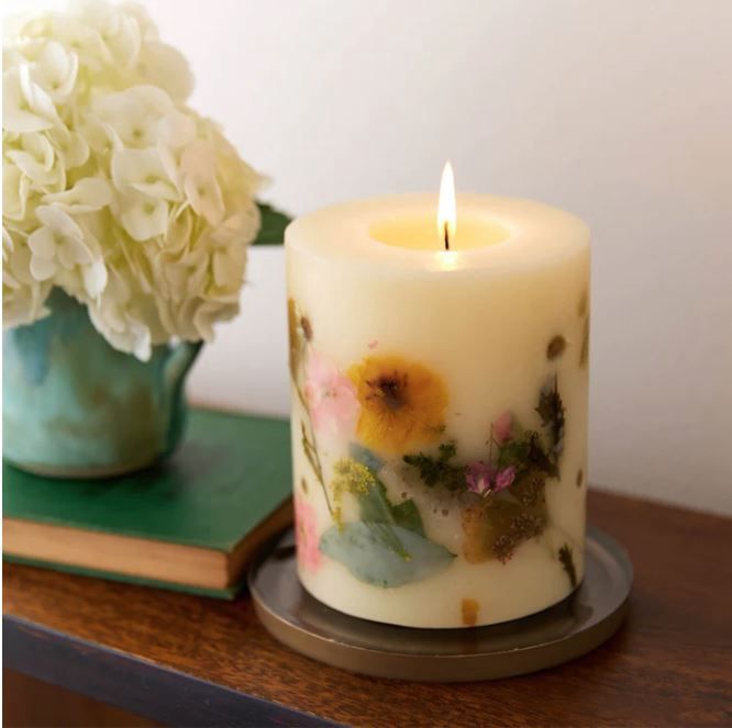 Small Round Botanical Candle, Fragrance: Lemon Blossom&amp;Lychee