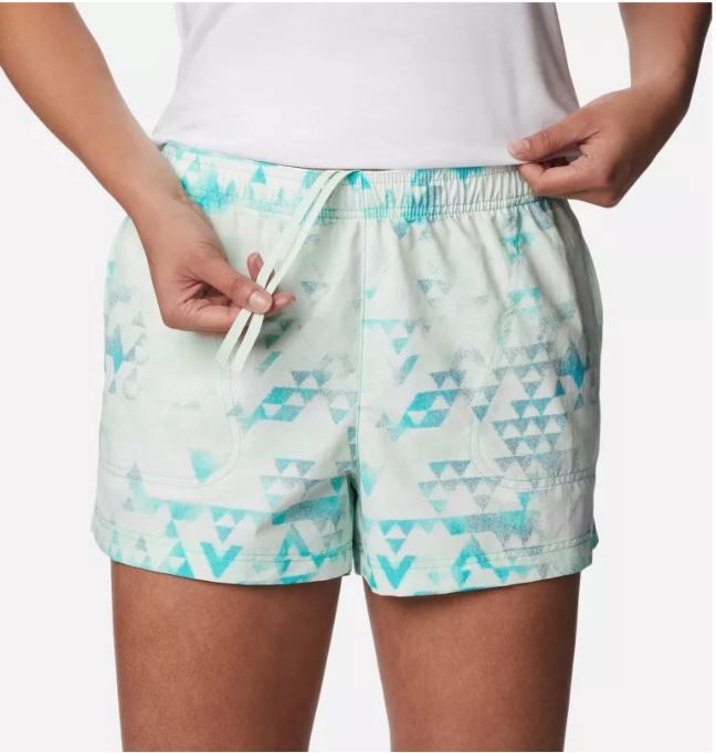 Sandy River II Print Short, 3 Inch Inseam, Color: Bright Aqua, Size: Large