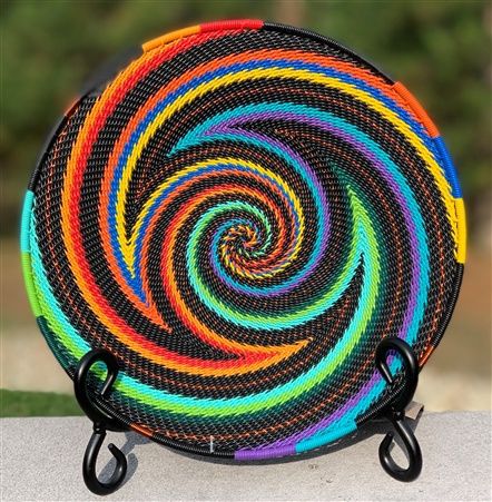 Telephone Wire Mini Platter, Bridge for Africa Color: African Rainbow