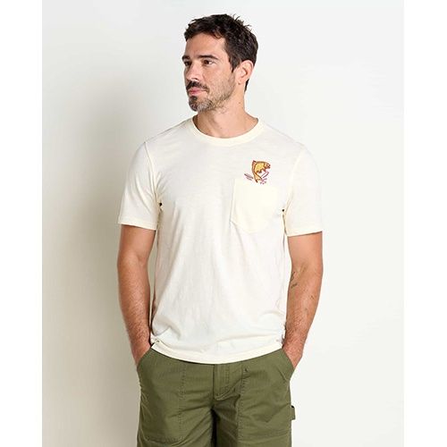 M&#39;S Primo SS Crew Embroidered, Color: Ivy Fish Embroidery, Size: Large