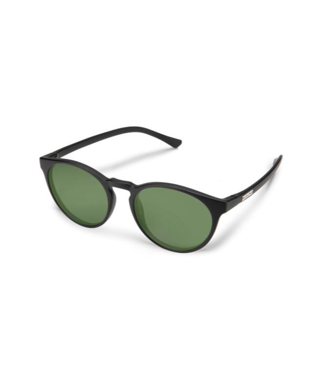 Suncloud Metric Sunglasses, Frame Color: Matte Black, Lens Color: Polarized Gray Green