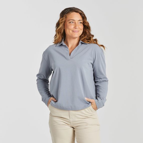 Women&#39;s Solid Crusher-Flex Collar Pullover Shirt