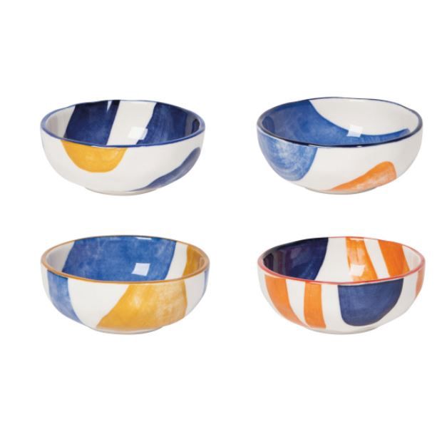 Canvas Pinch Bowl Set of 4, Now Designs Color: White/Multi