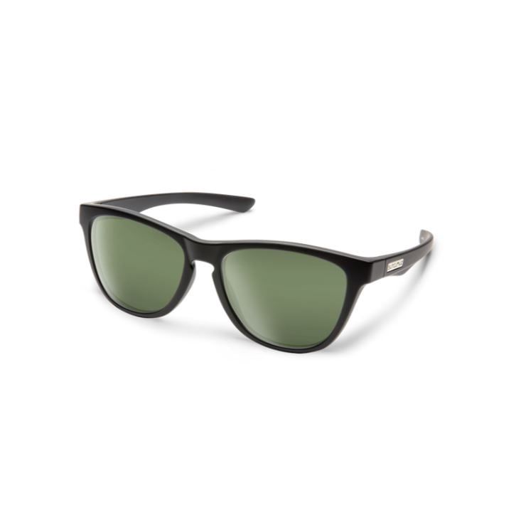 Suncloud Topsail Sunglasses, Frame Color: Matte Black, Lens Color: Polarized Gray Green