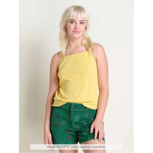 Foothill Pointelle Tank, Color: Chamomile, Size: XS