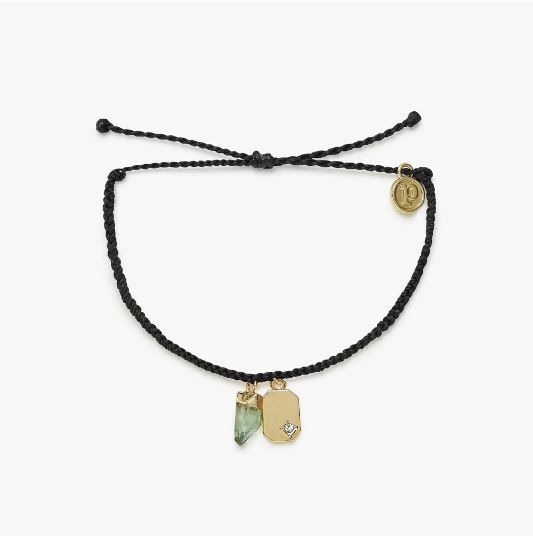 Charm Bracelet, Raw Emerald Gold, Color: Raw Emerald, Size: Bracelet