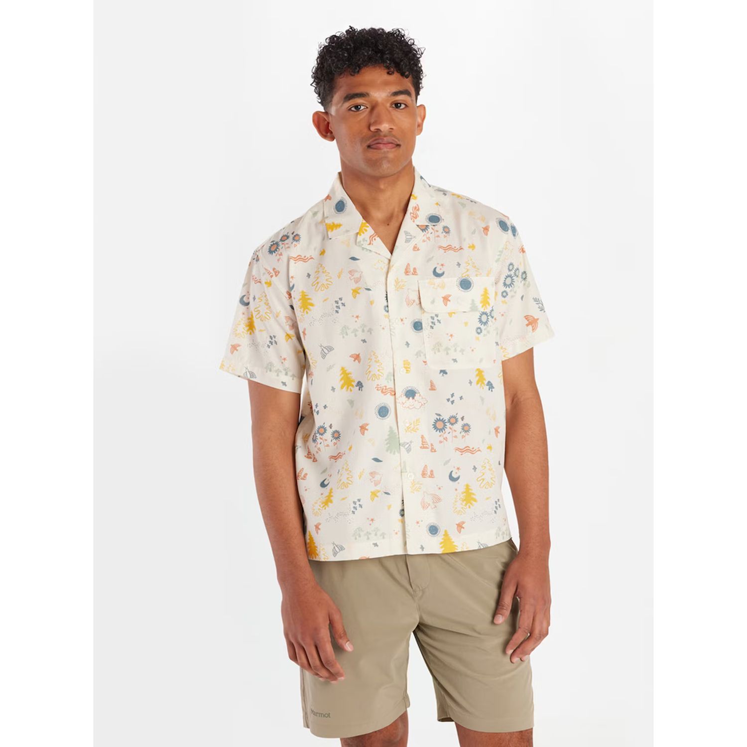 Muir Camp Novelty Short Sleeve, Color: Papyrus Trail Mix, Size: Medium