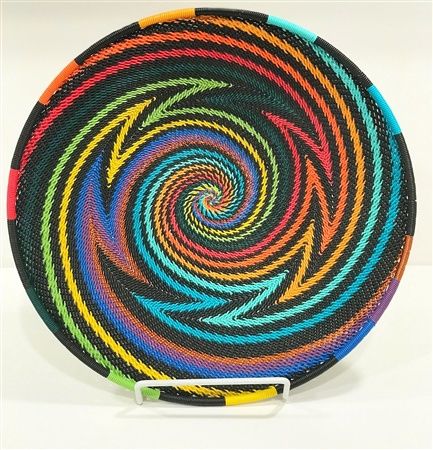 Telephone Wire Small Platter, Bridge for Africa Color: African Rainbow