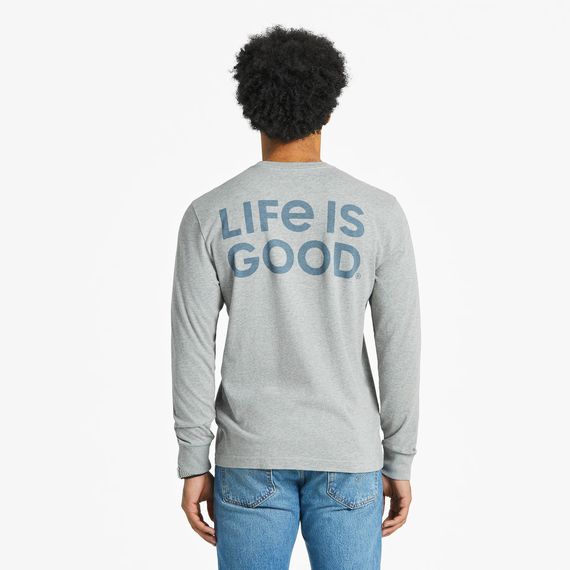 Men&#39;s LIG Wordmark Stack Long Sleeve Crusher Tee Shirt