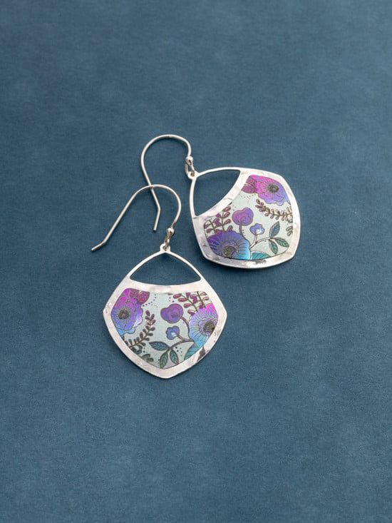 Bright Blossom Earrings, Color: Blue Mist/Silver