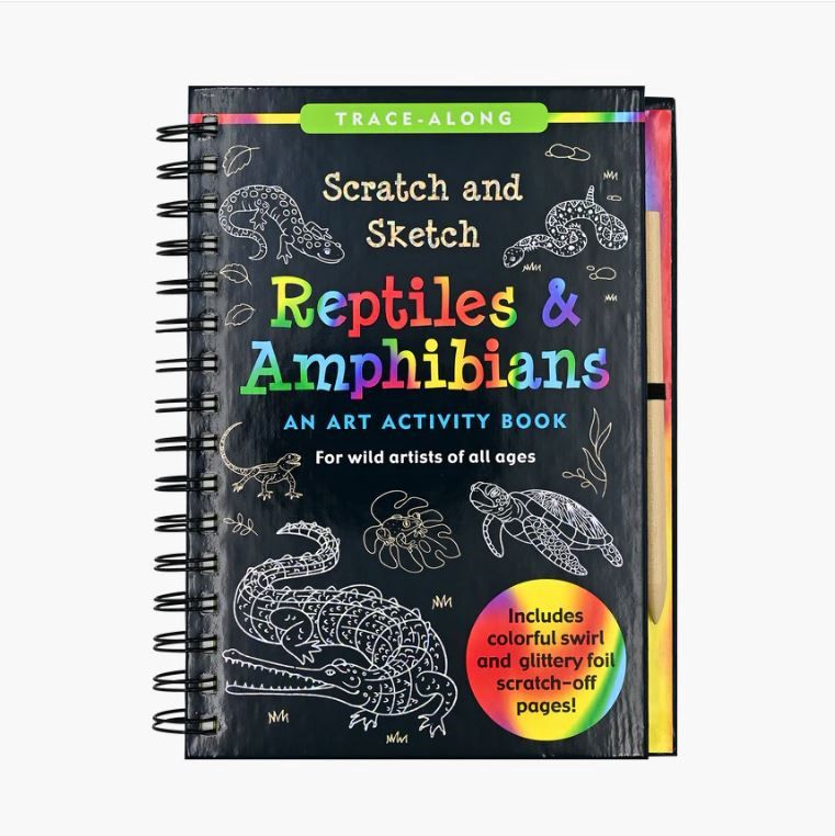 Scratch &amp; Sketch Book-Reptiles &amp; Amphibians