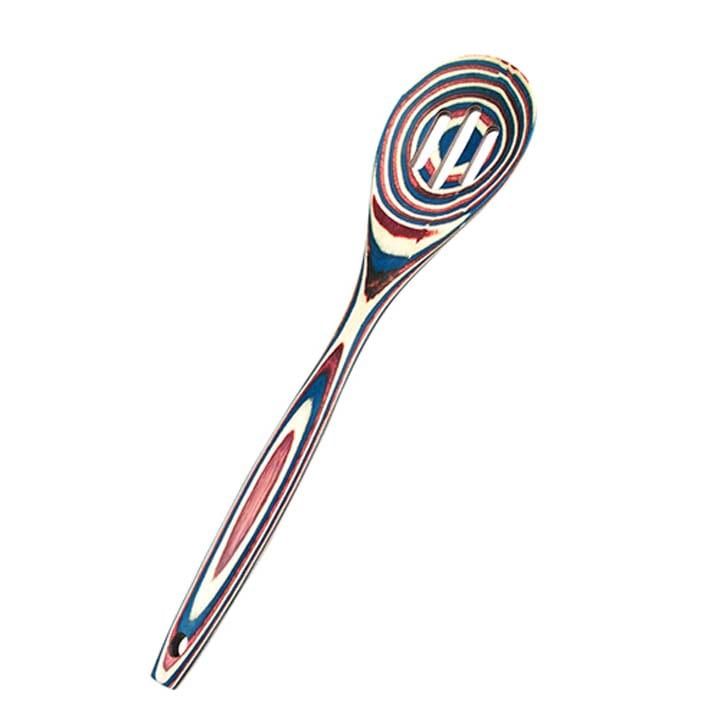 Pakka Slotted Spoon, Island Bamboo Color: AMERICANA