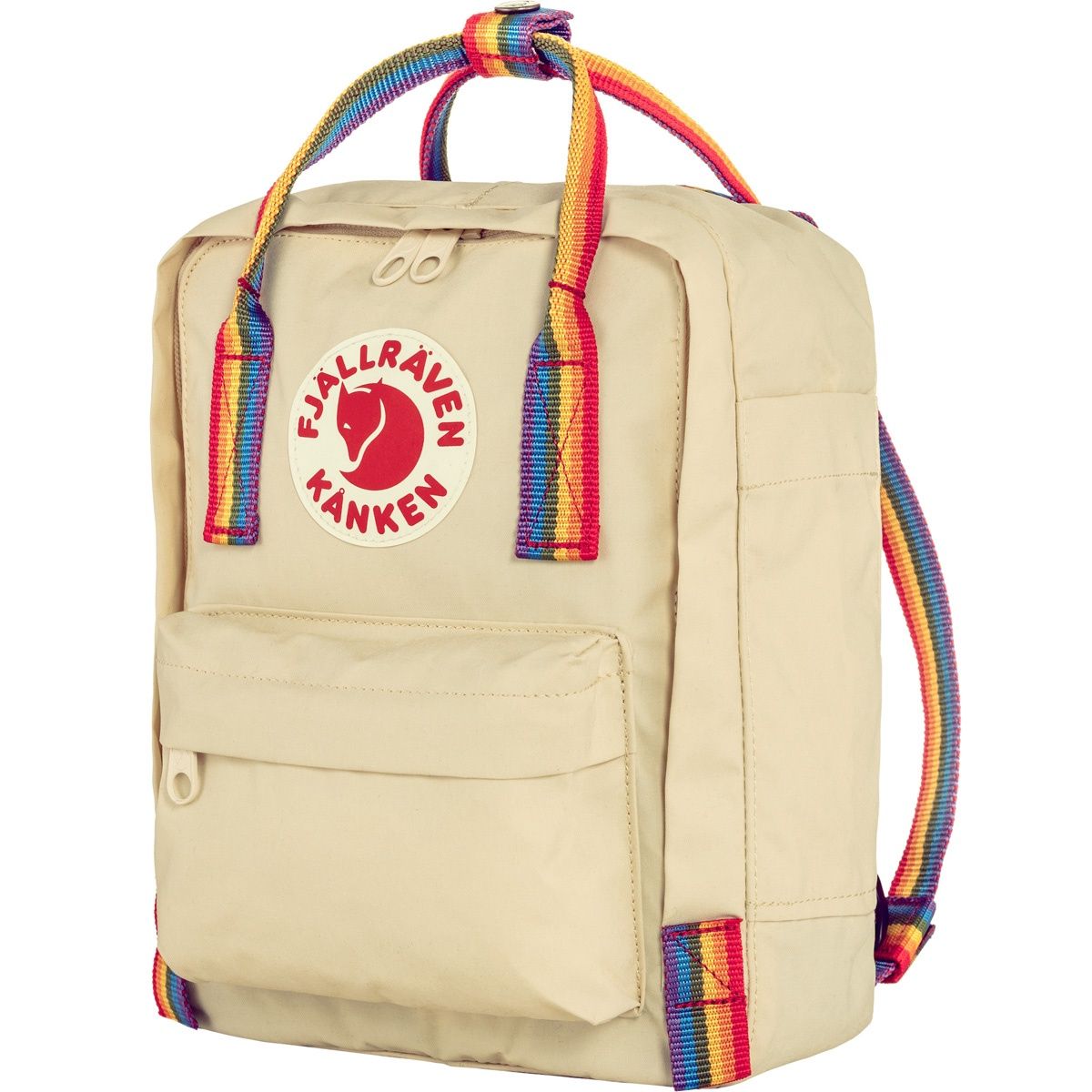 Kanken Rainbow Mini, Color: Light Oak/Rainbow Pattern