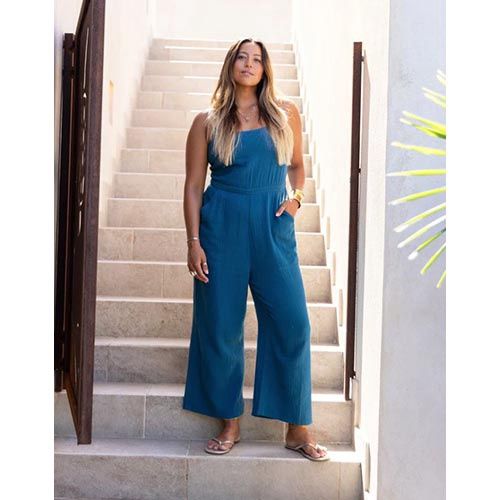 Knox Gauze Jumpsuit, Color: Azul, Size: XS