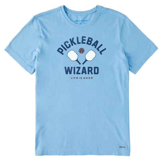 Men&#39;s Pickleball Wizard Short Sleeve Shirt, Color: Cool Blue, Size: Small