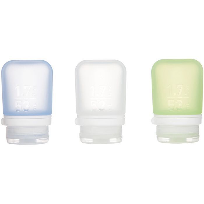 Go Toob+ Liquid/Gel Container, Color: Clear/Green /Blue, Quantity: 3 Pak, Size: Small (1.7 fl. oz.)