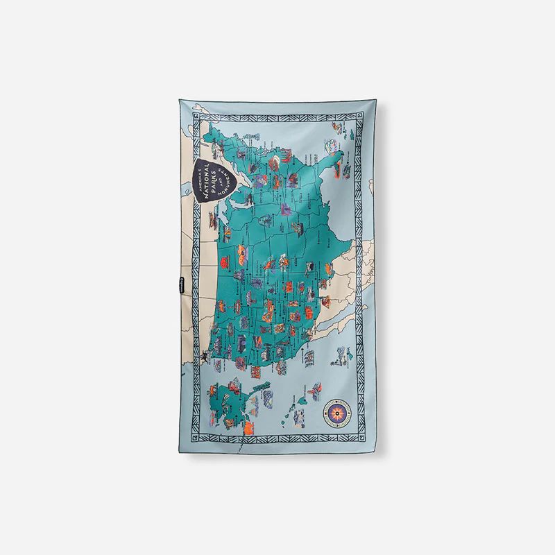 Nomadix Ultralight Towel - National Parks and Monuments Map, Nomadix Color: National Parks and Monuments Map