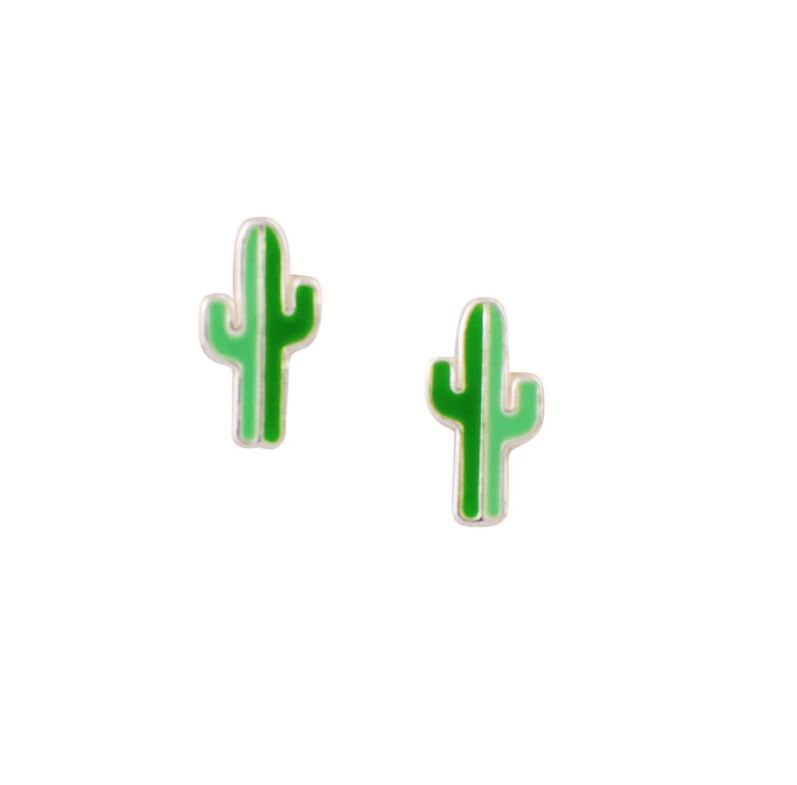 Dark Side Cactus Studs, Color: Silver