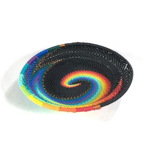 Telephone Wire Small Oval Bowl, Bridge for Africa Color: African Rainbow