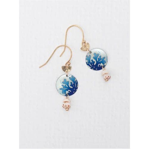 Coral Reef Earrings, Color: Seashore Blue/Gold