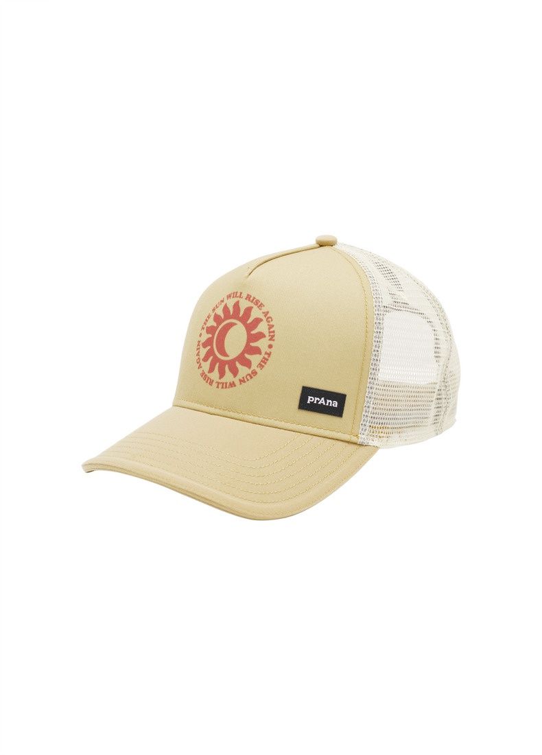 Lower Pines Trucker, Color: Burlap Rising Sun, Size: OS