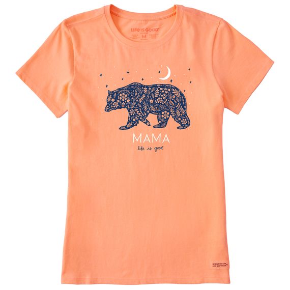 Women&#39;s Floral Mama Bear SS Tee, Color: Canyon Orange, Size: Small