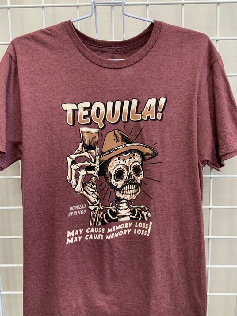 Tequila Memories - Adult 50/50 Blend T-Shirt, Color: Heather Burgundy, Size: Small