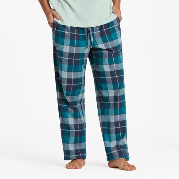 Men&#39;s Smoky Mallard Plaid Classic Sleep Pant, Color: Smoky Blue, Size: Medium