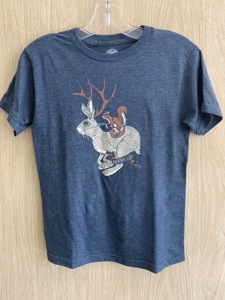Jackalope Ride - Youth 50/50 Blend T-Shirt, Color: Heather Blue, Size: Large