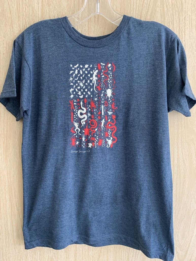 Patriotic Critters - Youth 50/50 Blend T-Shirt, Duck Company Color: Heather Blue, Size: XS