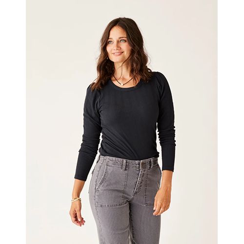 Ever Top - Long Sleeve, Color: Black, Size: XS