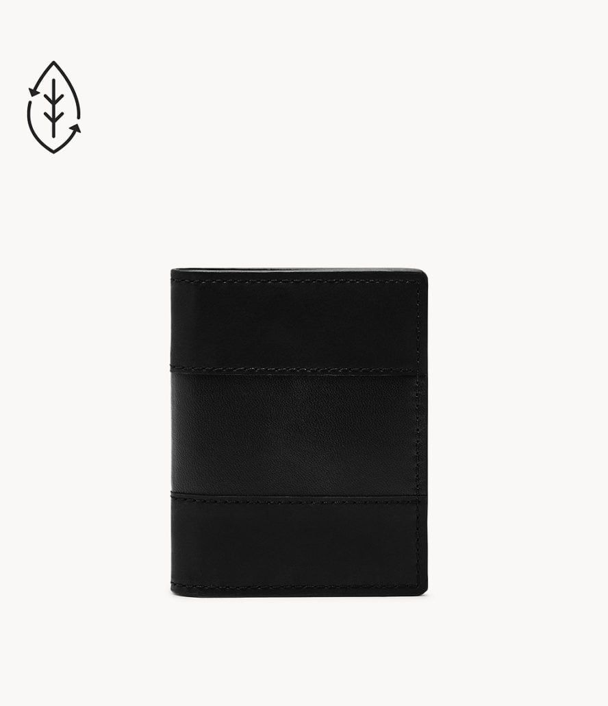 Everett Card Case Bifold Wallet, Color: Black