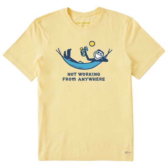 Men&#39;s Jake Not Working Hammock Crusher Tee Shirt, Color: Sandy Yellow, Size: L