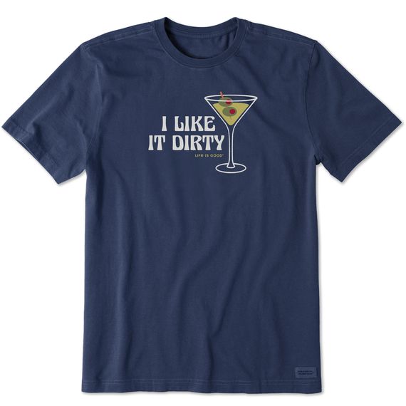 M&#39;s I Like It Dirty Martini SS, Color: Darkest Blue, Size: Medium