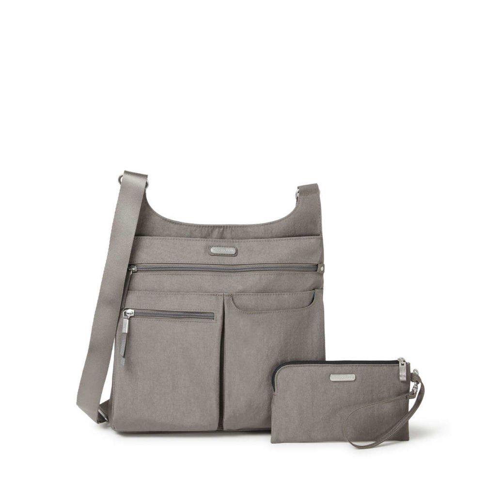 On Track Zip Crossbody w/ Wristlet, Color: Sterling Shimmer