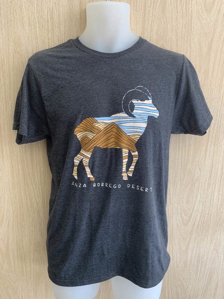 Desert Bighorn - Adult 50/50 Blend T-Shirt, Color: Heather Charcoal, Size: XXL