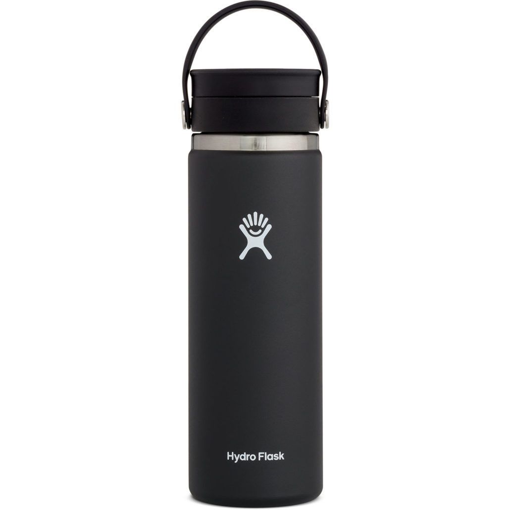 20 Oz Wide Hydro Flask w/Flex/Sip Lid (Coffee), Color: Black