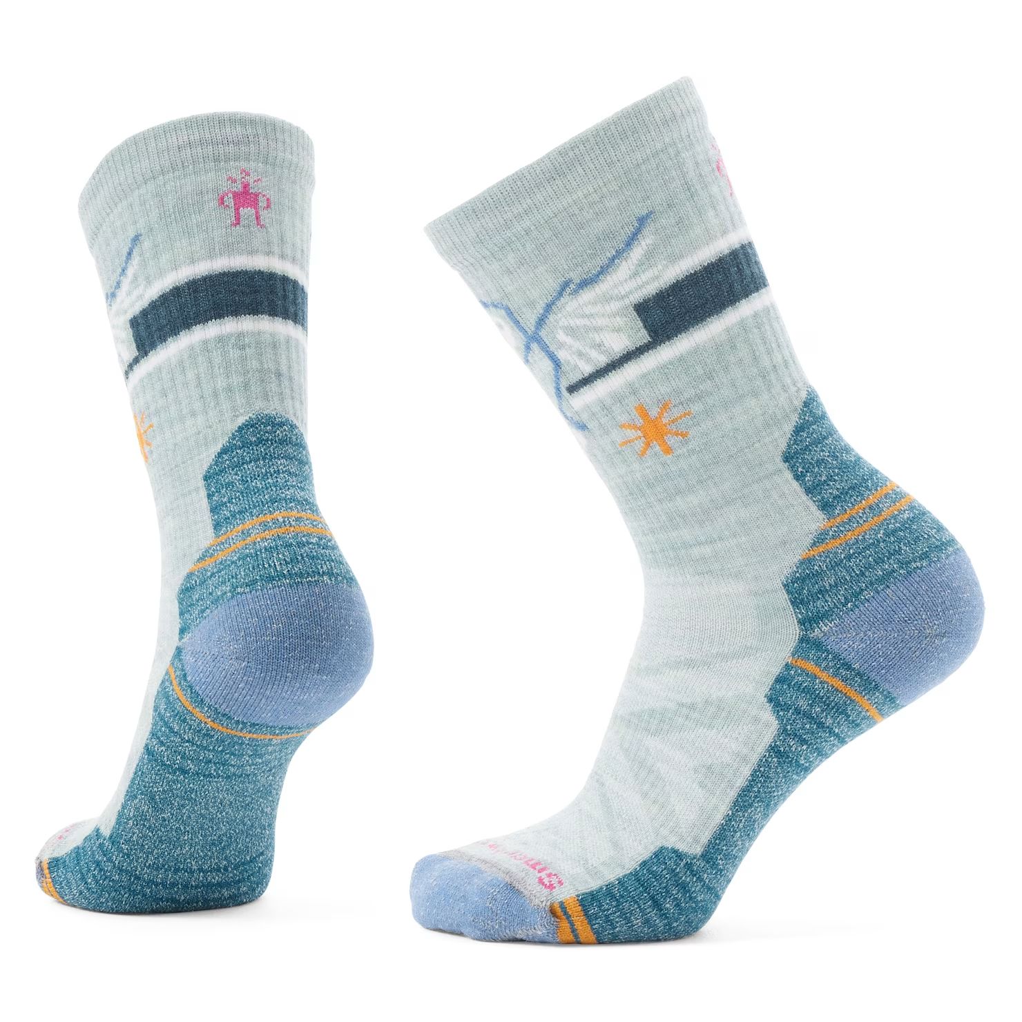 W&#39;s Hike Light Cushion Hoo Who Crew Sock, Color: Frosty Grren, Size: Medium