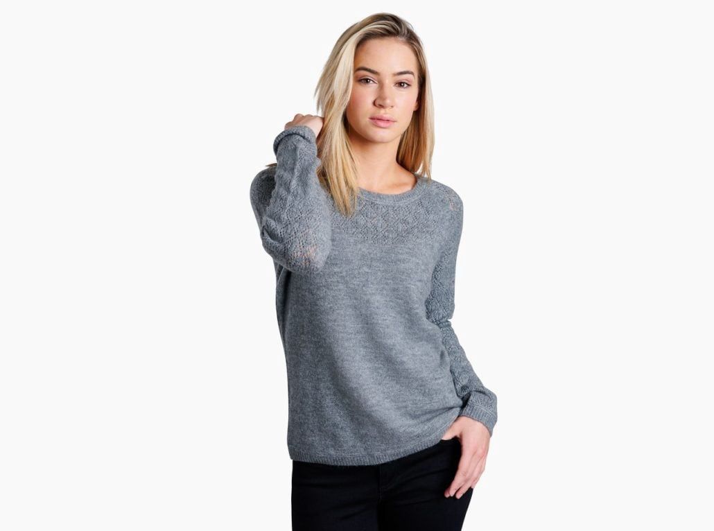 Sonata Pointelle Sweater, Color: Shale, Size: XS