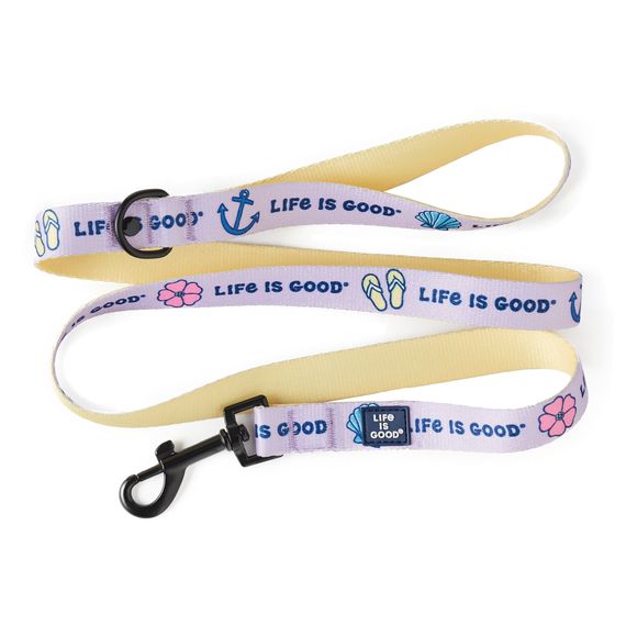 Beach Icons Dog Leash, Life is Good Color: Lilac Purple, Size: OS