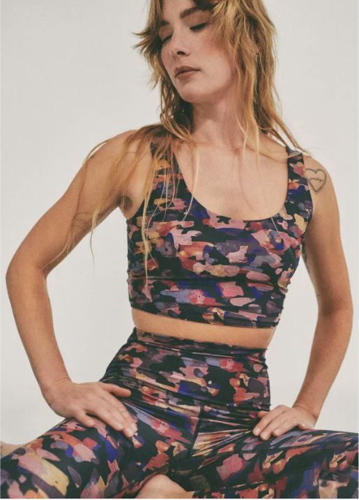 Luxara Reversible Crop Top, Color: Fall Daze/Dark Iron, Size: XS