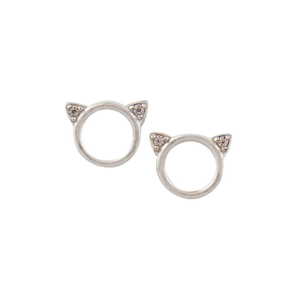 Pretty Kitty Studs, Color: Silver